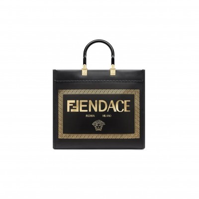 FENDI X VERSACE FENDACE CONVERTIBLE SUNSHINE SHOPPER TOTE 8BH386AJT0F0KUR (35*31*17m)